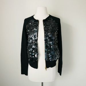 J.Crew Black Sequins Cardigan